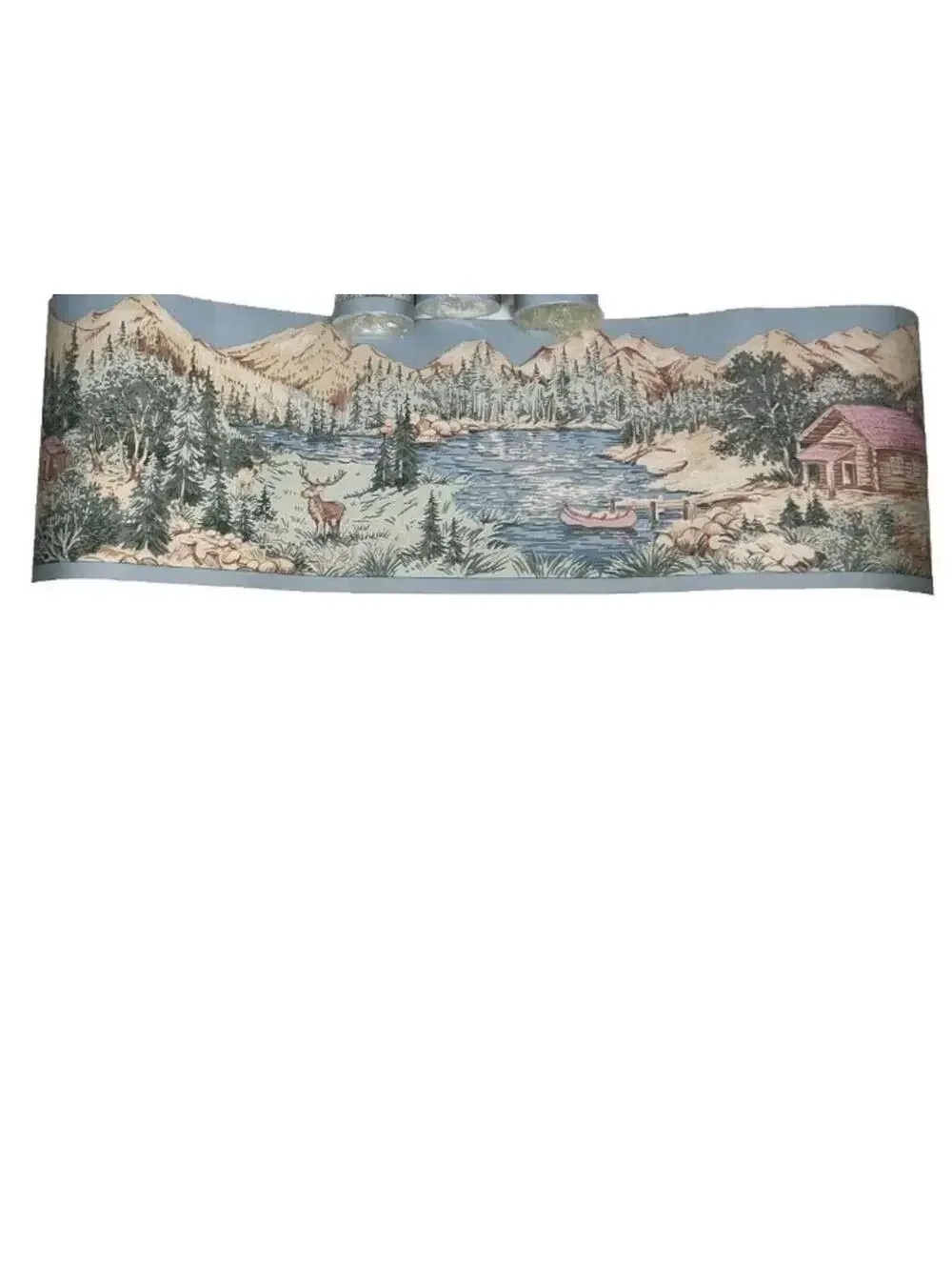 Rustic Cabin Lake Forest Wallpaper Border Roll Scenic Wildlife Deer Lodge Decor